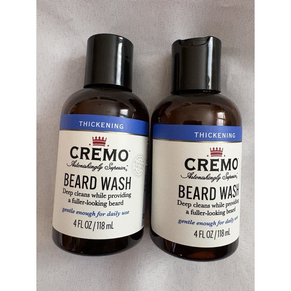 NEW CREMO Thickening Beard Wash Astonishingly Superior 4FL oz each 2 Pack Cremo